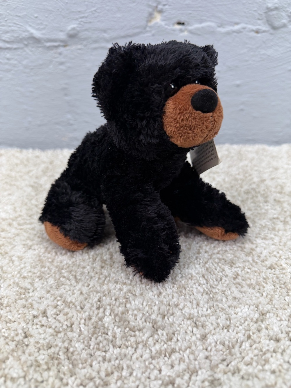 Aurora Super Soft Black Bear Sit Up Laying Down Plush Toy